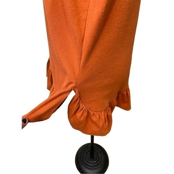 VERY J Boutique Rust Tunic Top Boho Hippie Ruffle Bottom Hem - Picture 7 of 11